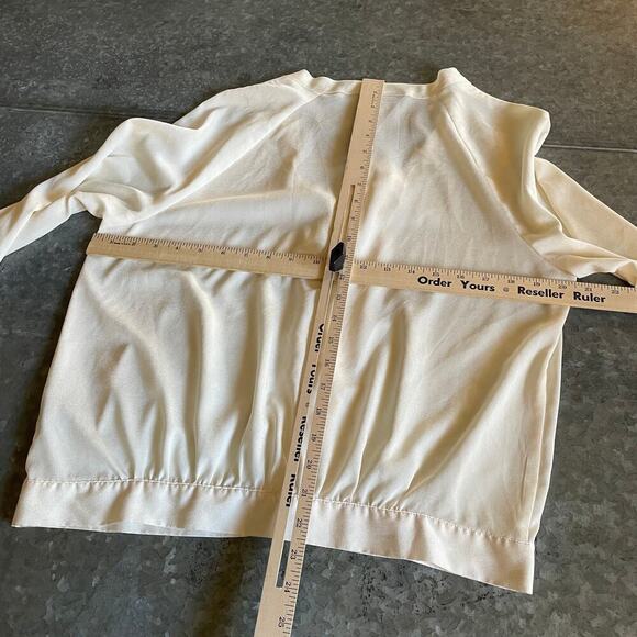 Vivienne Tam Tie Blouse Womens 6 Cream White Minimalist Pussycat Bow Top Shirt - Picture 7 of 9